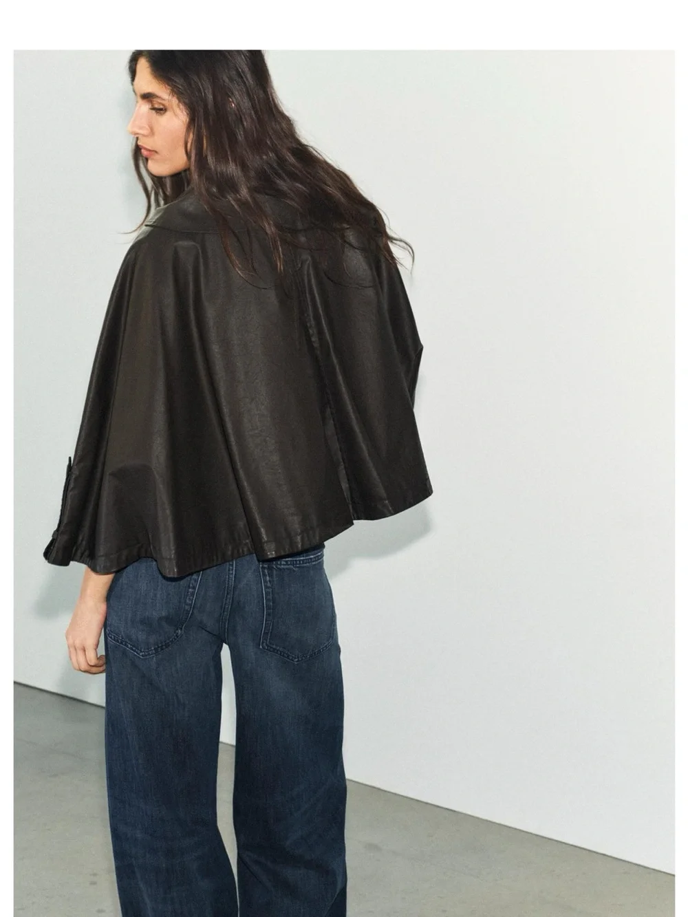 ZARA WAXED CAPE COAT